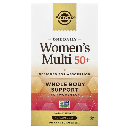 Solgar, Suplemento multivitamínico de uso diario para mujeres mayores de 50 años, 60 cápsulas
