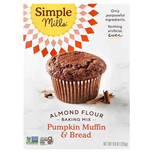 Simple Mills, Naturalmente sin gluten, mezcla de harina de almendras, pan y panecillo de calabaza, 9.0 oz (255 g)