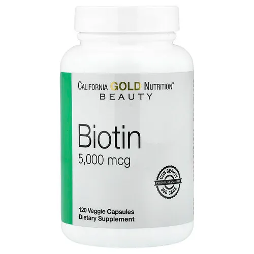 California Gold Nutrition, Biotina, 5000 mcg, 120 cápsulas vegetales
