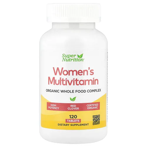 Super Nutrition, Suplemento multivitamínico a base de alimentos integrales orgánicos para mujeres, 120 comprimidos