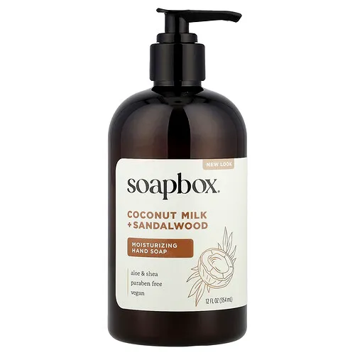 Soapbox, Jabón líquido para manos con aloe y karité, leche de coco y sándalo, 354 ml (12 oz. Líq.)