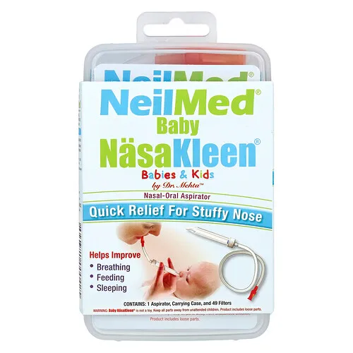 Squip, NeilMed NasaKleen - Aspirador nasal y oral para bebés y niños, 1 kit