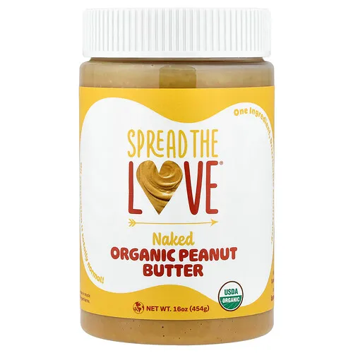 Spread The Love, Mantequilla de maní orgánica, natural, 454 g (16 oz)