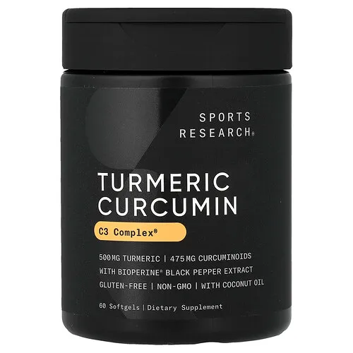 Sports Research, Curcumina de cúrcuma, 500 mg, 60 cápsulas blandas