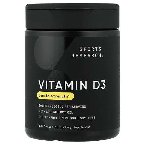 Sports Research, Vitamina D3, 50 mcg (2000 UI), 360 cápsulas blandas