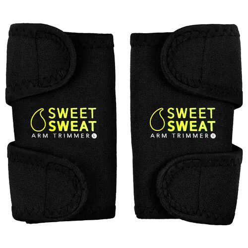 Sports Research, Sweet Sweat, Recortadores para brazos, Mediano, Negro y amarillo, 1 par