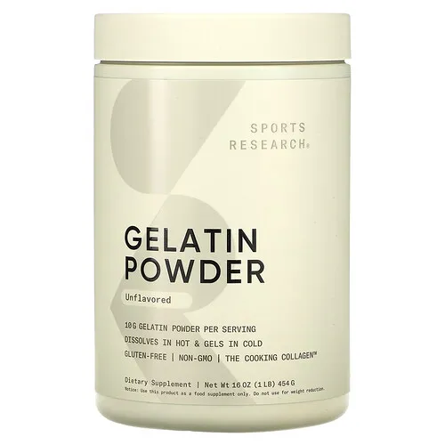 Sports Research, Gelatina en polvo, Sin sabor, 454 g (1 lb)
