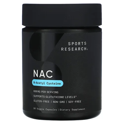 Sports Research, NAC, N-acetilcisteína, 600 mg, 90 cápsulas vegetales