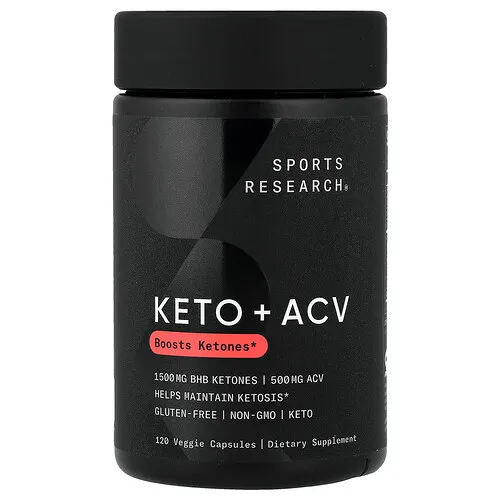 Sports Research, Cetogénico con vinagre de sidra de manzana, 120 cápsulas vegetales