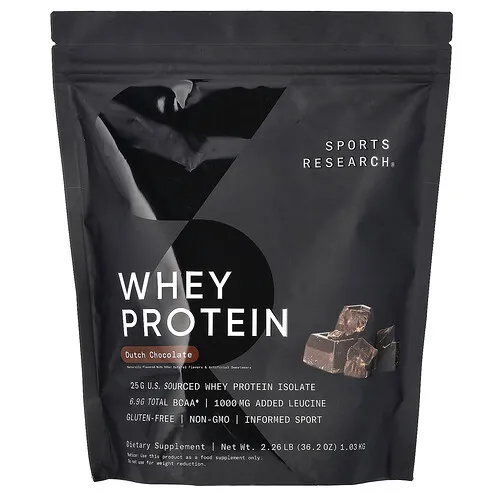 Sports Research, Proteína de suero de leche, Chocolate holandés, 1,03 kg (2,26 lb)