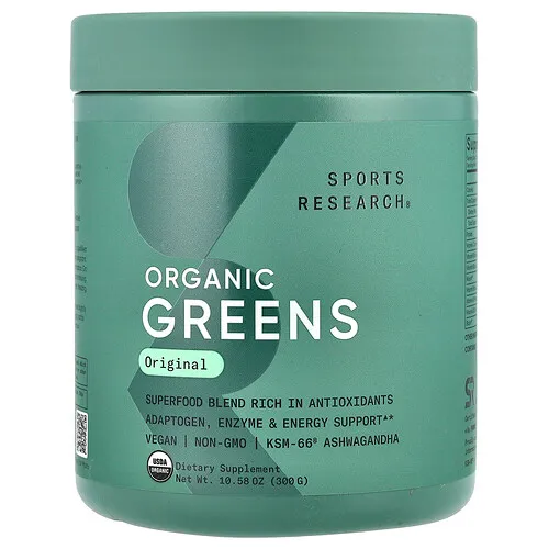 Sports Research, Verduras de hoja orgánicas, Original, 300 g (10,58 oz)