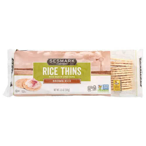 Sesmark, Rice Thins, Galletas de arroz, Arroz integral, 100 g (3,5 oz)