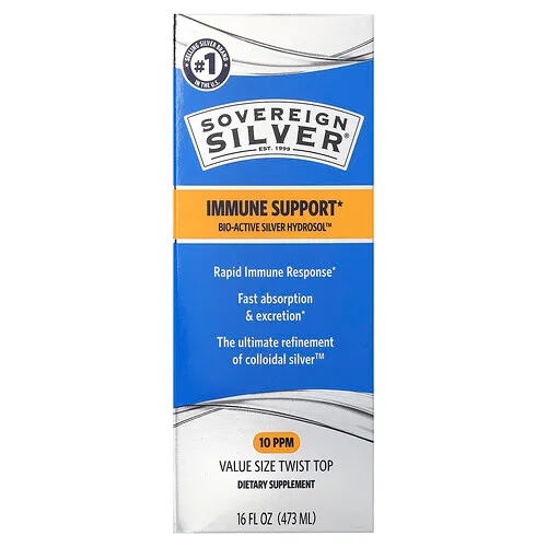 Sovereign Silver, Bio-Active Silver Hydrosol™, Suplemento de hidrosol de plata bioactiva, 16 ppm, 473 ml (16 oz. líq.)