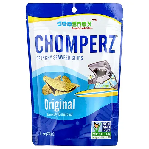 SeaSnax, Chomperz, Chips Crujientes de Algas Marinas, Original, 1 oz (30 g)