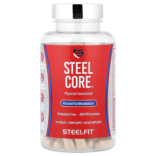 SteelFit, Steel Core®, Metabolizador de la grasa visceral, 90 cápsulas