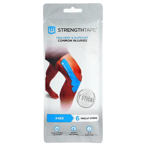 Strengthtape, Cinta de kinesiología, Rodilla, 6 tiras precortadas