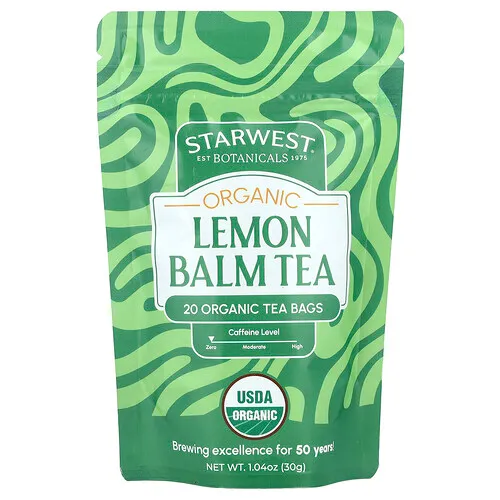 Starwest Botanicals, Té de toronjil orgánico, 20 bolsitas de té, 30 g (1,04 oz)
