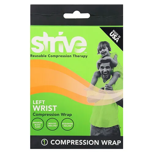 Strive, Venda de compresión para la muñeca izquierda, Talla única, 1 unidad