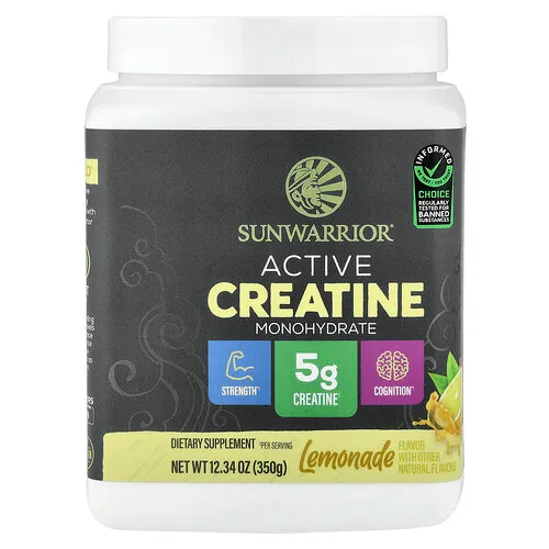 Sunwarrior, Sport, Monohidrato de creatina activo, Limonada, 350 g (12,34 oz)