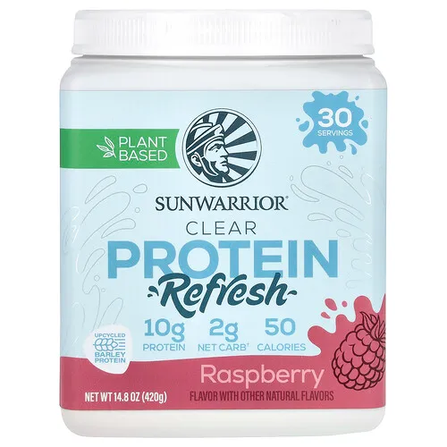 Sunwarrior, Refresco de proteínas transparentes, Frambuesa, 420 g (14,8 oz)