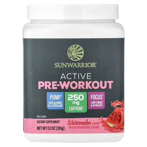 Sunwarrior, Sport, Suplemento preentrenamiento activo, Sandía, 315 g (11,1 oz)