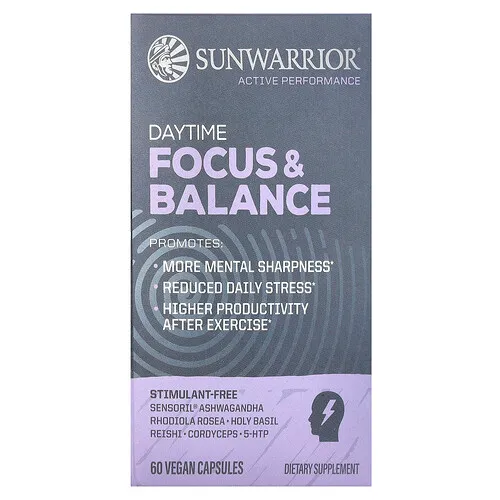 Sunwarrior, Enfoque y equilibrio durante el día, 60 cápsulas veganas