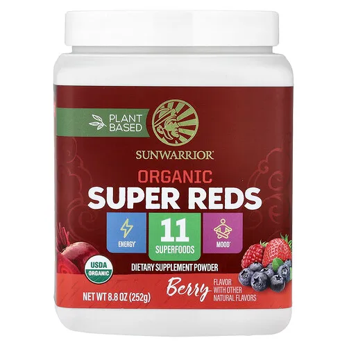 Sunwarrior, Super Reds orgánicos, Bayas, 252 g (8,8 oz)