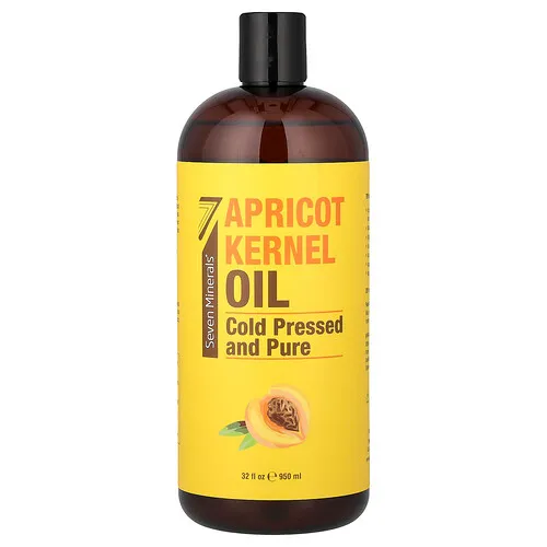 Seven Minerals, Aceite de grano de albaricoque, puro y prensado en frío, sin fragancia, 950 ml (32 oz. Líq.)