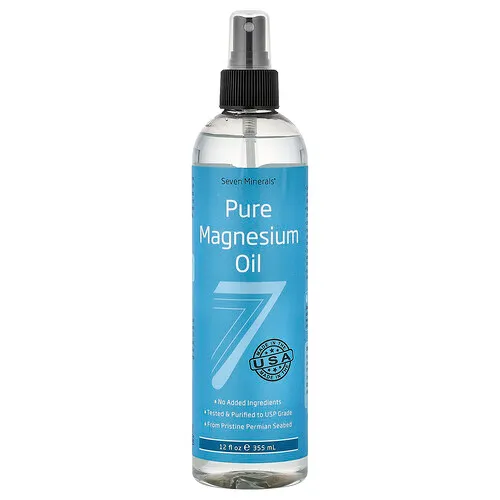 Seven Minerals, Aceite de magnesio puro`` 355 ml (12 oz. Líq.)