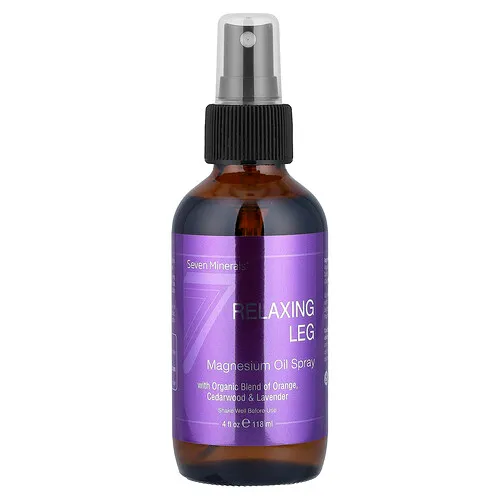 Seven Minerals, Spray de aceite de magnesio, Relajación de las piernas, 118 ml (4 oz. líq.)