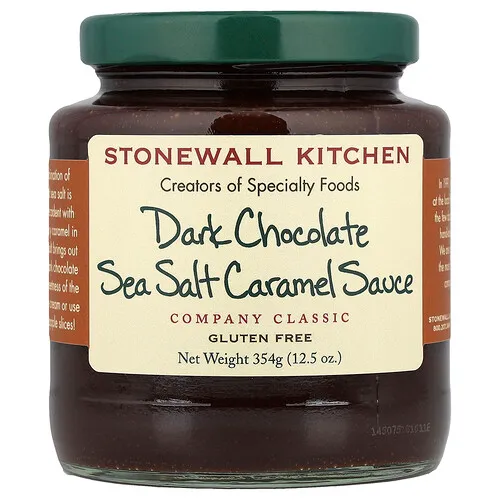 Stonewall Kitchen, Salsa de chocolate negro y caramelo con sal marina, 354 g (12,5 oz)