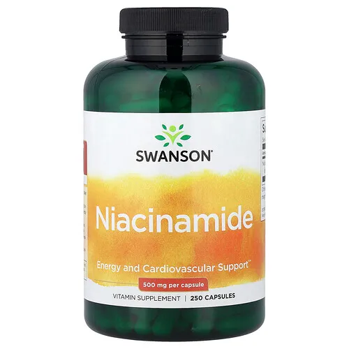 Swanson Vitamins, Nicotinamida, 500 mg, 250 cápsulas
