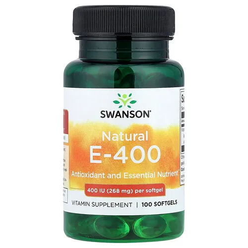 Swanson Vitamins, Natural E-400, Suplemento de vitamina E, 268 mg (400 UI), 100 cápsulas blandas
