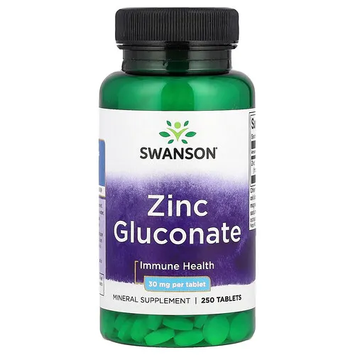 Swanson Vitamins, Gluconato de zinc, 30 mg, 250 comprimidos