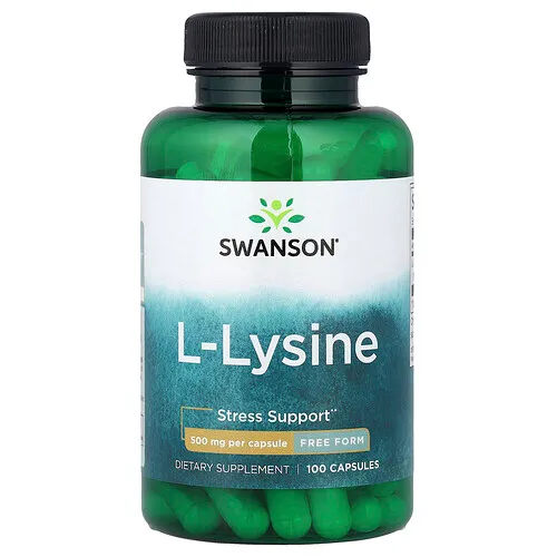 Swanson Vitamins, L-lisina, 500 mg, 100 cápsulas