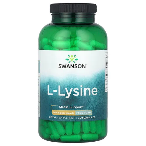 Swanson Vitamins, L-lisina, 500 mg, 300 cápsulas