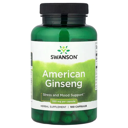 Swanson Vitamins, Ginseng americano, 550 mg, 100 cápsulas