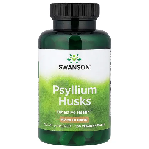 Swanson Vitamins, Cáscaras de psilio, 610 mg, 100 cápsulas veganas