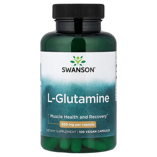 Swanson Vitamins, L-glutamina, 500 mg, 100 cápsulas veganas