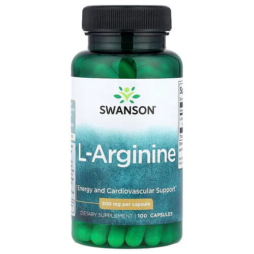 Swanson Vitamins, L-arginina, 500 mg, 100 cápsulas