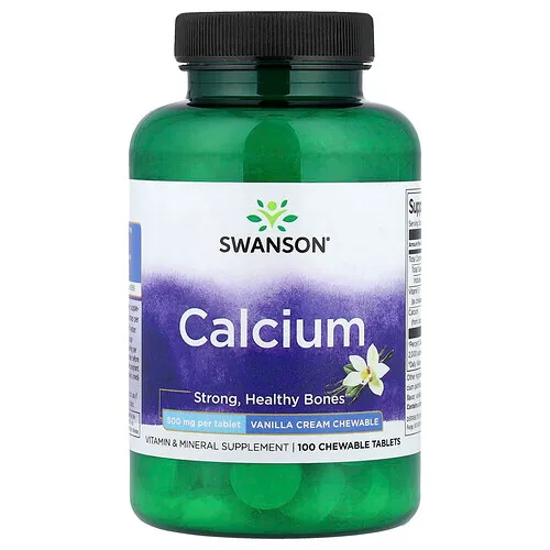 Swanson Vitamins, Calcio, Crema de vainilla, 100 comprimidos masticables