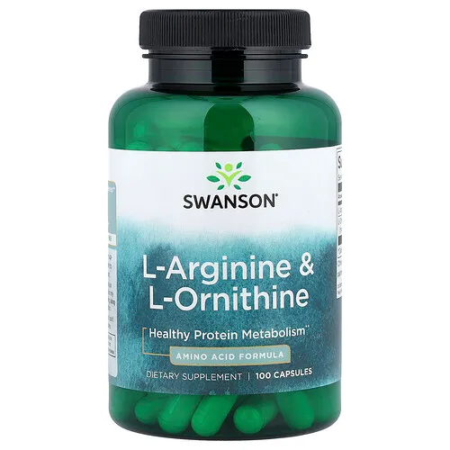 Swanson Vitamins, L-arginina y L-ornitina, 100 cápsulas