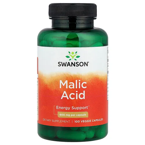 Swanson Vitamins, Ácido málico, 600 mg, 100 cápsulas vegetales