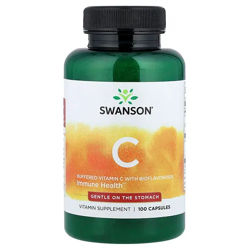 Swanson Vitamins, Vitamina C regulada con bioflavonoides`` 100 cápsulas