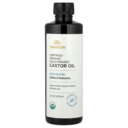 Swanson Vitamins, Aceite de ricino orgánico certificado prensado en frío, 473 ml (16 oz. Líq.)