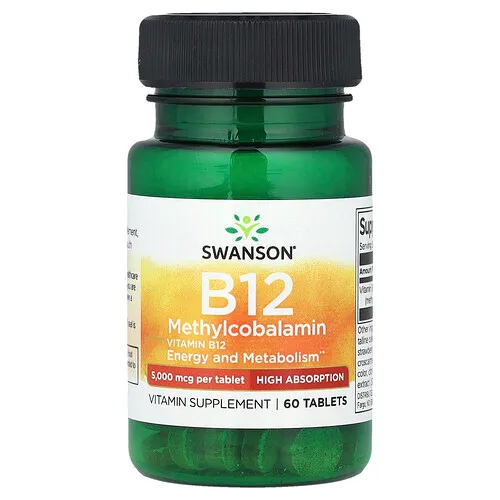 Swanson Vitamins, B12, 5000 mcg, 60 comprimidos