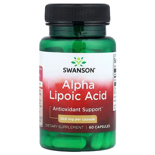 Swanson Vitamins, Ácido alfa-lipoico, 300 mg, 60 cápsulas