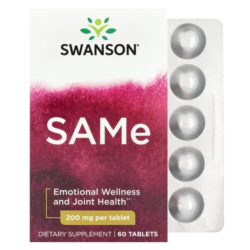 Swanson Vitamins, SAMe, 60 comprimidos (200 mg por comprimido)