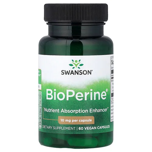 Swanson Vitamins, BioPerine®, 10 mg, 60 cápsulas veganas