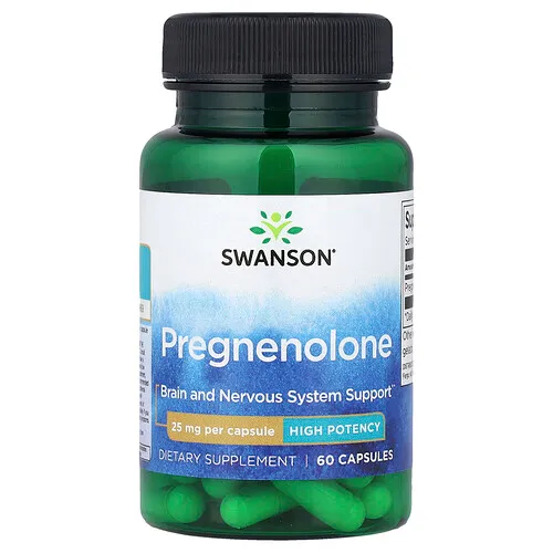 Swanson Vitamins, Pregnenolona, 25 mg, 60 cápsulas